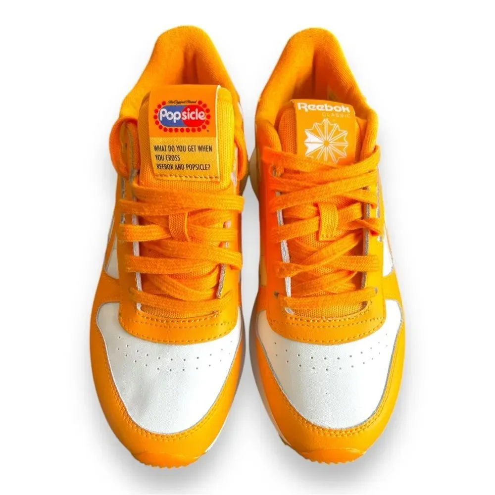 Reebok Popsicle Classic Leather SP Semi Fire Spark Running Shoes Orange Size 6.5